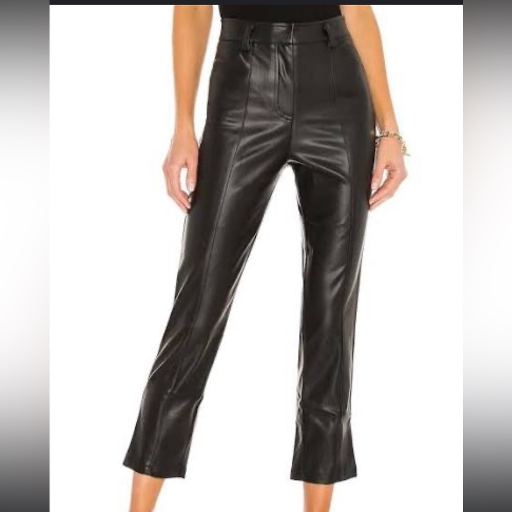 LBLC the Label Black Cropped Leather Pants